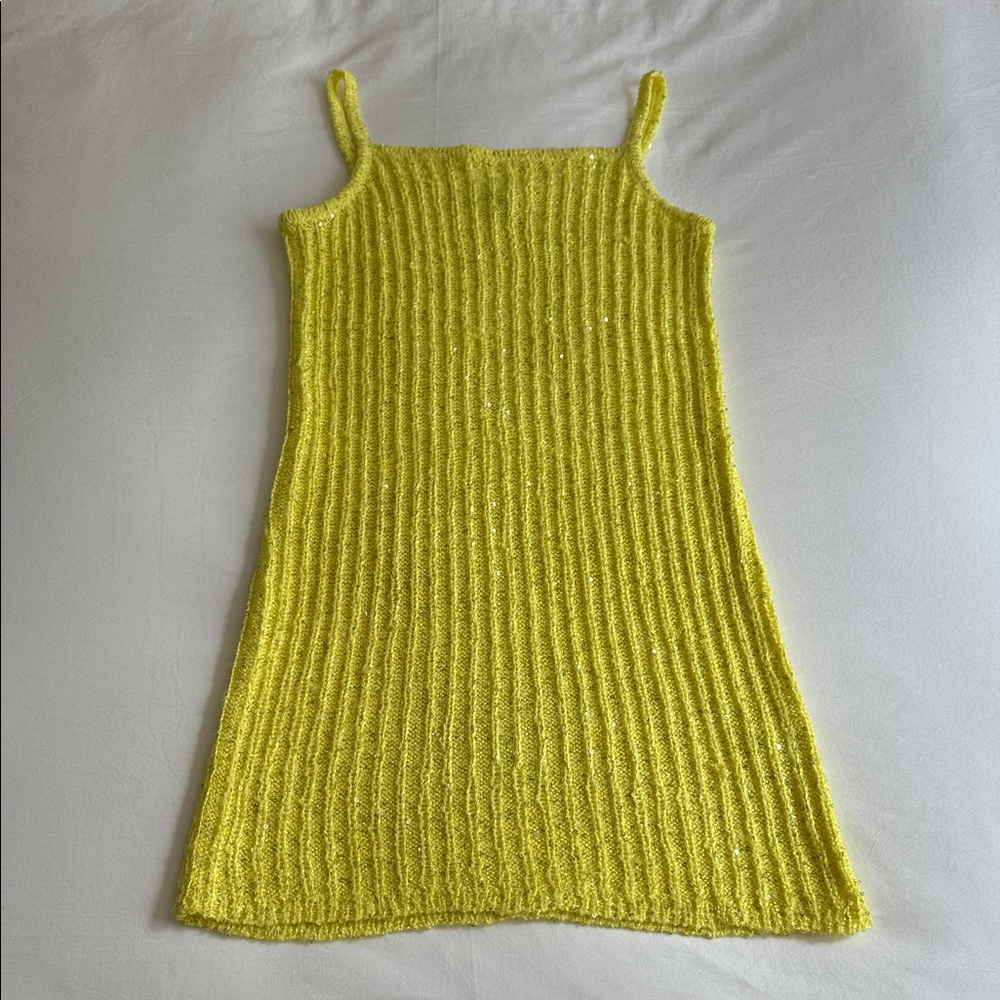 Rumored Yellow Knit Mini Dress